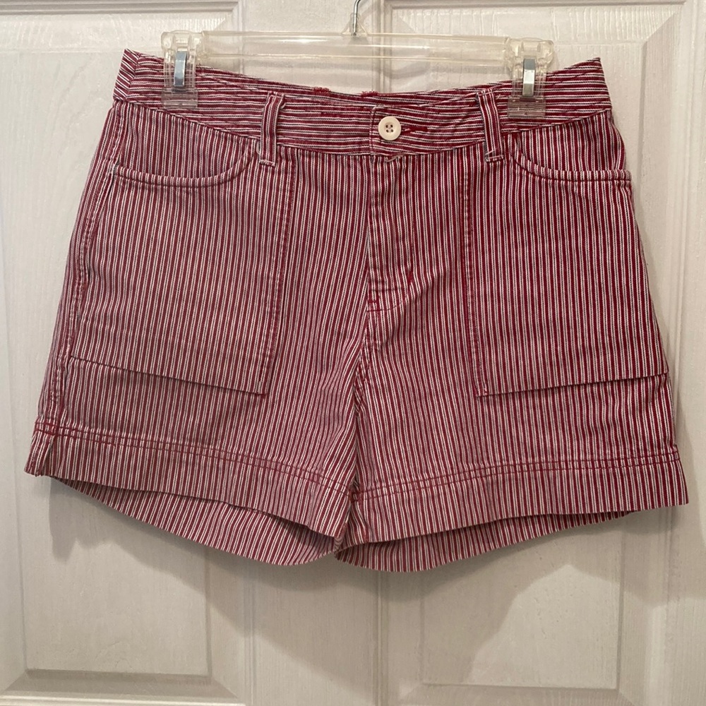 Lee Red White Striped Cotton Shorts